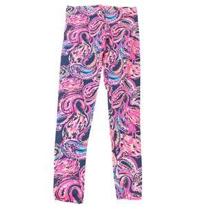 Lilly Pulitzer Girls Paisley Print Leggings L 8/10 "Flock to the Top"